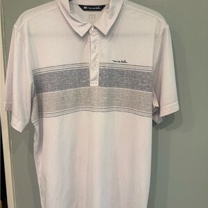 Men's White and Gray Travis Mathew Shirt